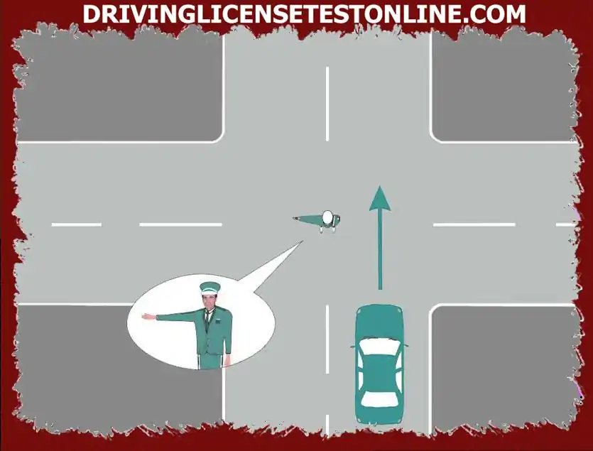 Kako postupiti s policijskim signalom prilikom vožnje automobila na slici ?