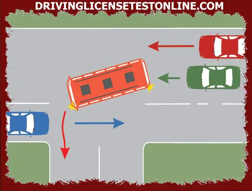 Cómo proceder con el conductor del coche verde en la situación dada ?