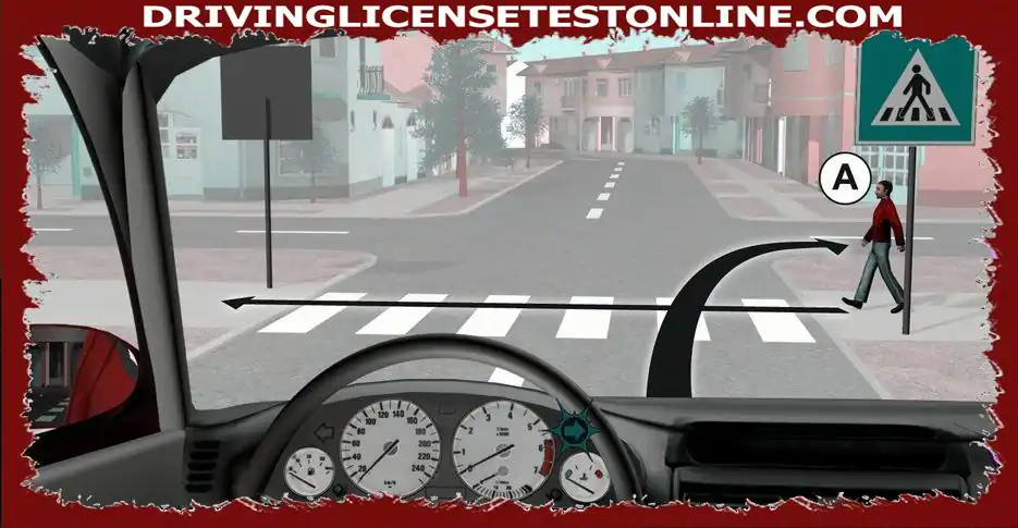You are walking as an 'A' pedestrian . Do you have a priority over the steering wheel car ?