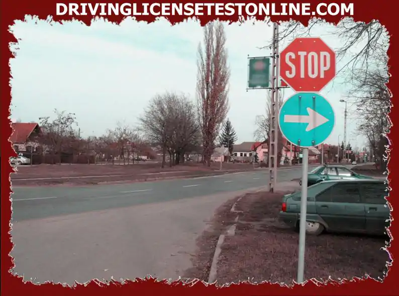 Unde să opriți cu bicicleta la intersecția marcată cu indicatorul de mai jos dacă nu...