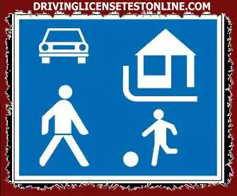 Ali je dovoljeno igrati, govoriti in hoditi po cesti na območju, označenem z znakom ?