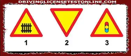 الإشارة 1 هي إشارة لعبور خط سكة حديد بحاجز 
 الإشارة 2 هي تقاطع مع طريق رئيسي 
 الإشارة 3 هي تقاطع مع إشارة ضوئية