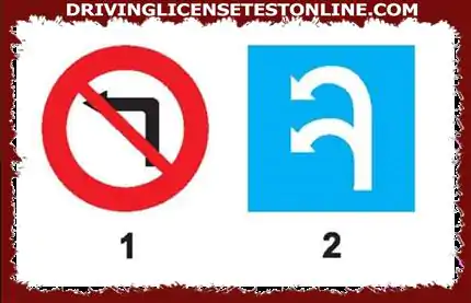 Sign 1 is forbidden to turn left. This sign also prohibits turning (because turning...
