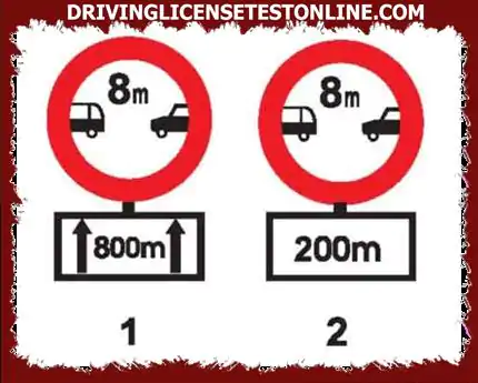 Both signs (excluding sub-plates) signal the minimum distance between the two vehicles...