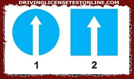 Sign 1 is a sign directing vehicles to only go straight
Signal 2 is a sign of a one-way street,...