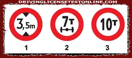 Sign 1 is a sign restricting the maximum height to 3,5m
Signal 2 is a sign restricting the...