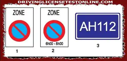 Sign 1 is a sign that prohibits parking on foreign roads
Section 2 is a sign that...