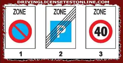 Sign 1 is a sign that prohibits parking on foreign roads
Section 2 is a sign that no parking space is available
Signal 3 is a sign to limit the maximum speed on foreign roads