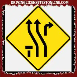 This sign can be found on a multi-lane road. What's in front of you ?