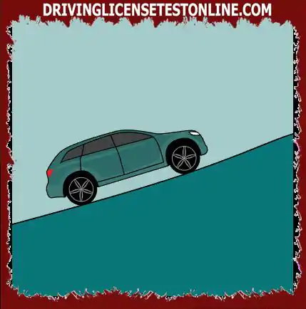 Olete parkinud oma juhiauto järsule mäele ülespoole . Te olete mures, et auto võib veereda . Milline järgmistest on õige ?