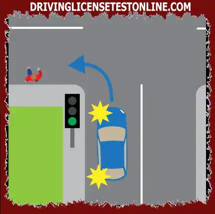 Bạn đang rẽ trái ở đèn giao thông . Điều nào sau đây là đúng ?