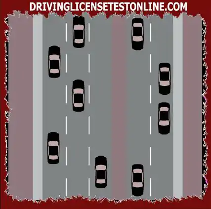 您在一条多车道的道路上，每个方向都有多条车道.您应该驶入哪条车道?