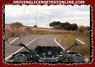 Bij het besturen van een tweewielige motorfiets in bochten, de werking van de...