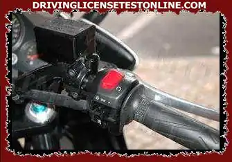 Bir motosiklette, gidonun sağ tarafında bulunan kırmızı renkli anahtar, : işlevine sahiptir.