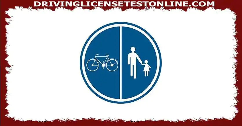 I den del som symboliseras av en cykel är trafiken reserverad :
