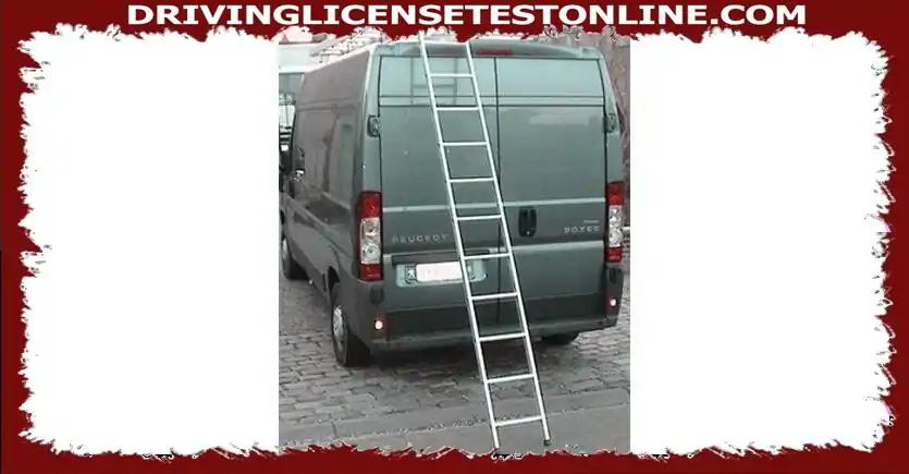 Your car's load protrudes 1.5 meters from the back . Do you have to hang a panel on the load ?