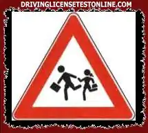 In the presence of the sign shown, it is necessary not to overtake vehicles that have stopped to allow children to cross the road