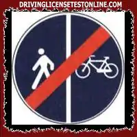 The sign shown indicates the end of the obligation to travel with hand-guided bicycles