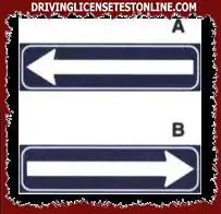 Each of the signs shown indicates the obligation to turn in the direction of the arrow