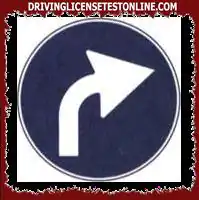 The sign shown does not allow a right turn at the next intersection