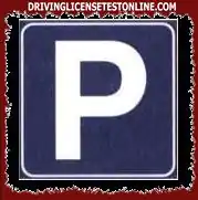 The sign shown indicates a parking area and can be integrated with a panel indicating the arrangement of the vehicles
