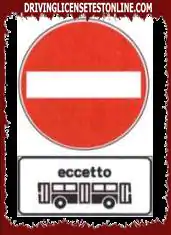 El cartel de la figura permite el acceso solo a los autobuses.