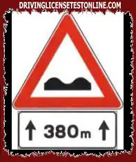 The sign shown indicates the distance between the sign and the beginning of the road in bad condition