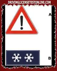 The signal (A), integrated with the panel (B), announces the possibility of ice formation