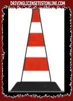 The cone shown can be used to signal temporary deviations