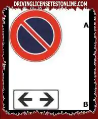 Знакът A-, ако е интегриран с панела B-, е забранен за постоянно паркиране