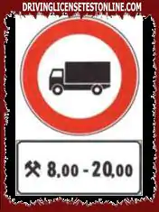 Zobrazený signál zakazuje přepravu nákladních automobilů s celkovou hmotností...