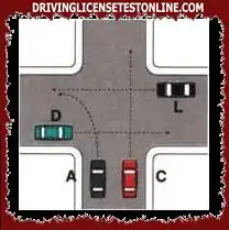 When crossing the intersection in the figure, vehicle A passes last