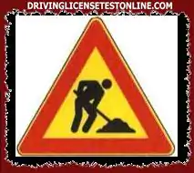 The sign shown warns of the possible presence of men working near or on the roadway