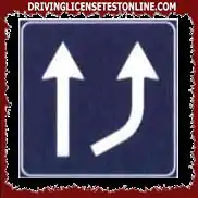 The sign shown indicates a deceleration lane