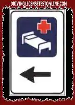 The sign shown indicates the direction to enter the hospital