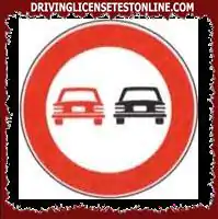 In the presence of the sign shown it is forbidden to overtake any vehicle