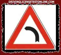 If the sign shown is present, it is necessary to take the curve more carefully if the road is wet