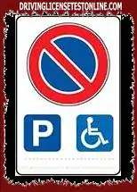 The sign shown warns of an area forbidden to regular traffic because it is equipped for disabled people