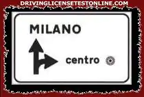 The sign shown indicates that to reach Milan you have to go straight on