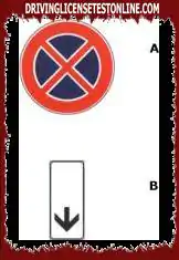Знакът A-, ако е интегриран с панела B-, забранява спирането в предишния раздел