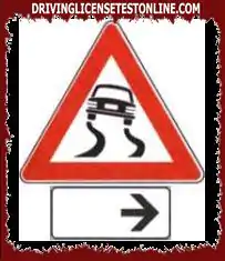The sign shown indicates the end of the slippery road