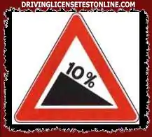 If the sign shown is present, prolonged use of the brakes must be avoided in order not to...