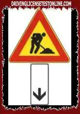 Показаният знак показва края на пътната строителна площадка