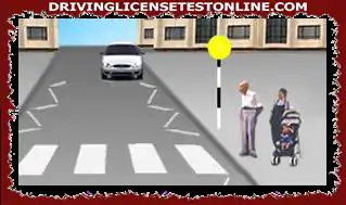 When approaching a pedestrian crossing, what should the driver do in this case ?