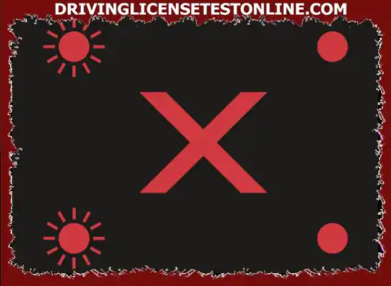 Conduce por una autopista . ¿Qué debe hacer si hay una cruz roja con luces rojas intermitentes...