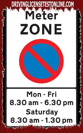 You want to stop and you will see this sign. What to do on the days and times shown ?