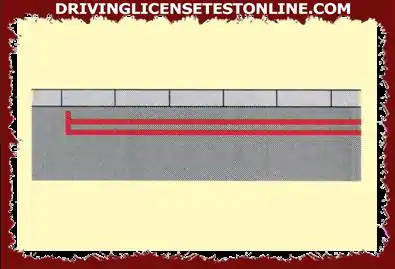 What does the presence of double red lines extending along the edge of the road mean? ?