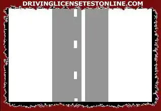 도로 중앙을 따라 이중 흰색 선이 보입니다. 왼쪽에 언제 주차할 수 있나요?