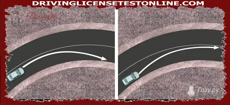 На којој слици возач скреће десно дуж путање која пружа највећу безбедност у саобраћају ?
