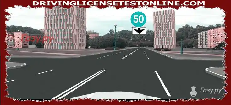 At what speed can you continue driving in the settlement on the left lane ?